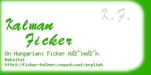 kalman ficker business card